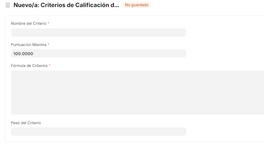 Criterio de Evaluación de Proveedor
