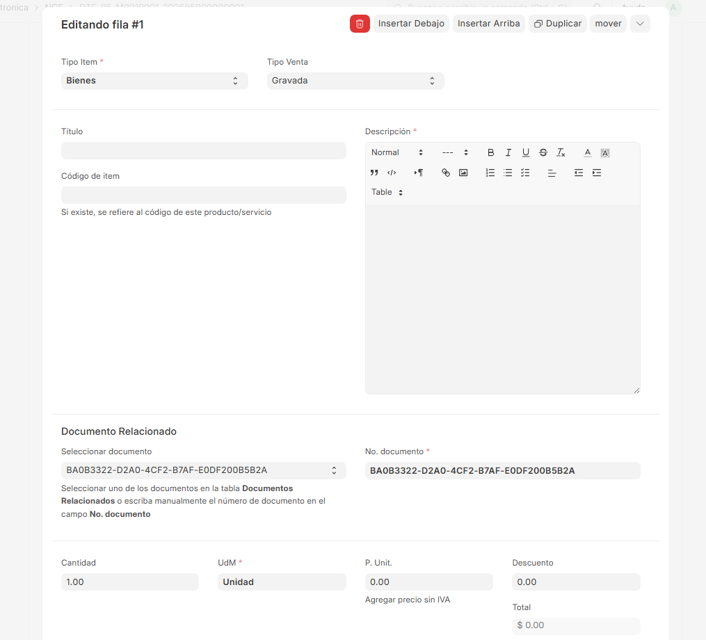 Relacionar documento